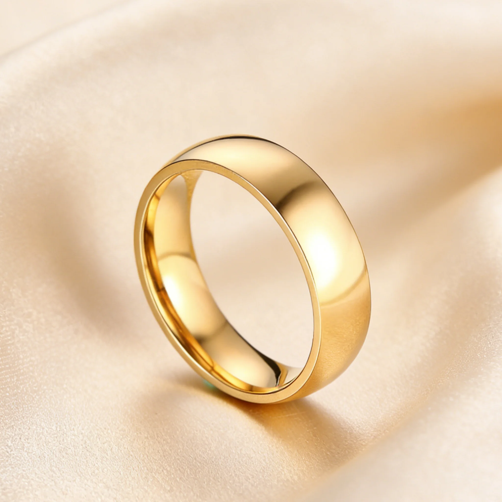 Gold Color Wedding Band Engagement Stainless steel Ring  for Women Men US Sizes 4 5 6 7 8 9 10 11 12 13 14 15 Free Shipping