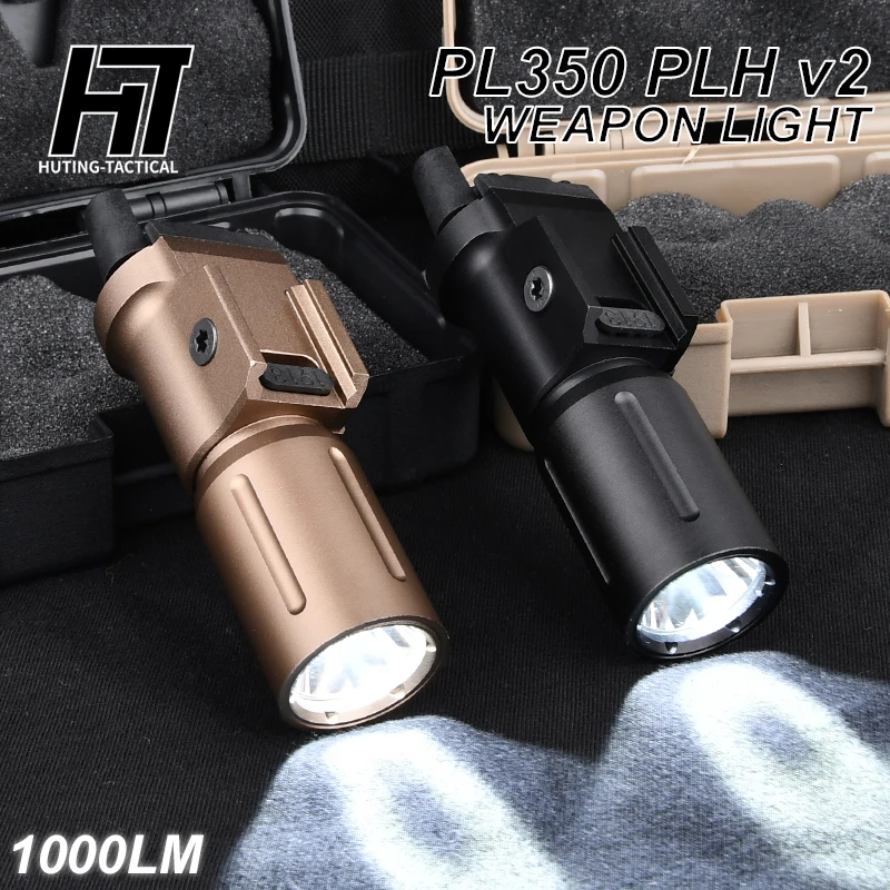 

2023 Metal Tactical PL350 PLHv2 Flashlight 18350 16340 Airsoft Weapin Pistol hanging Gun Light 1000lm Fit hunting 20mm Rail lamp