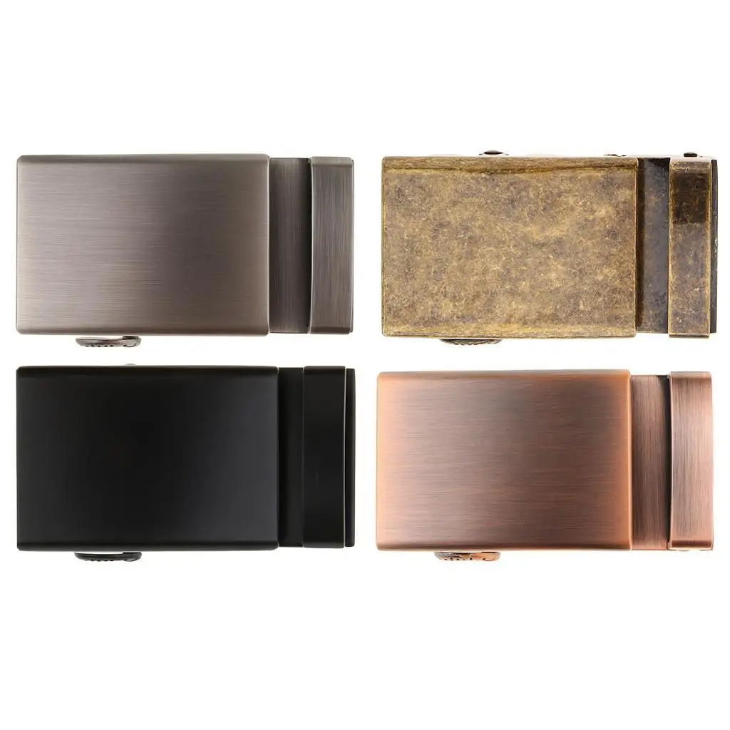 Vintage Mens Ratchet Belt Buckle Automatic Slide Buckle for Belt Strap 34-36mm