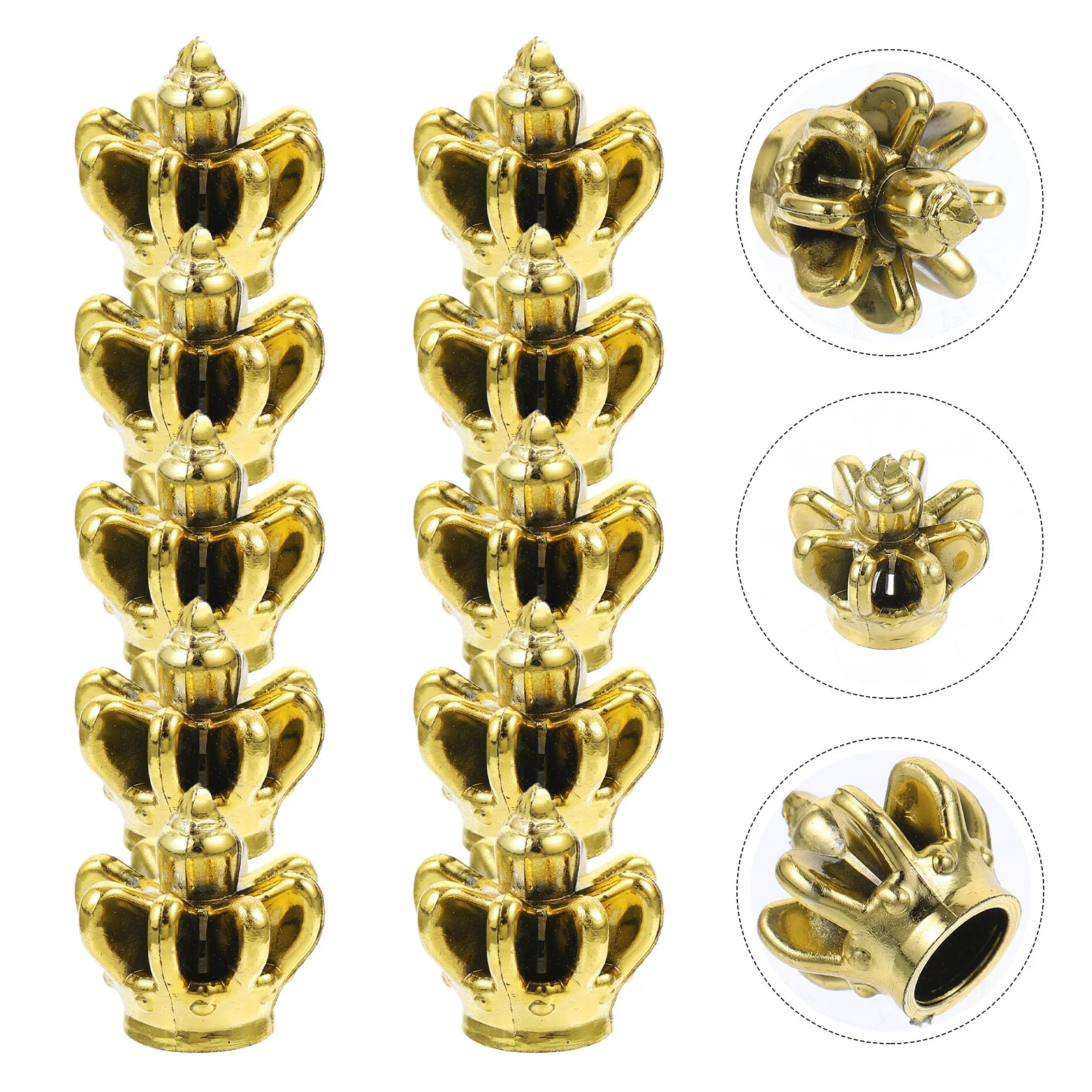 10 Uds. De colgantes DIY, dijes en forma de corona, suministros artesanales de colores brillantes para llavero, colgante, tobillera, decoración de cadena de suéter