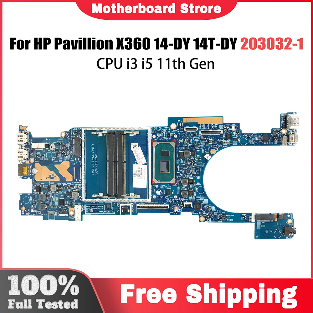 

For HP 14-DY 14T-DY Laptop Motherboard 203032-1 Gold 7505 i3-1125G4 i5-1135G7 M45749-601 M45032-601 Mainboard Pavillion X360