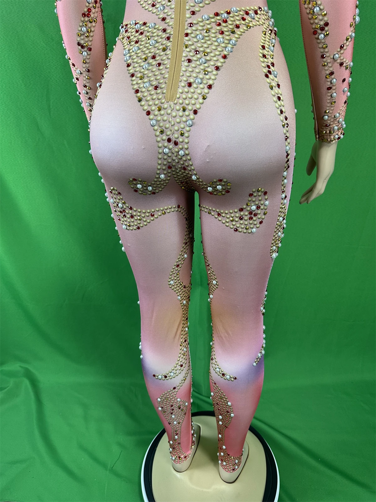 Shimmer clubwear despedida de solteira exótica clubbing dancewear cosplay pageant estiramento elastano brilhante strass macacões para mulher