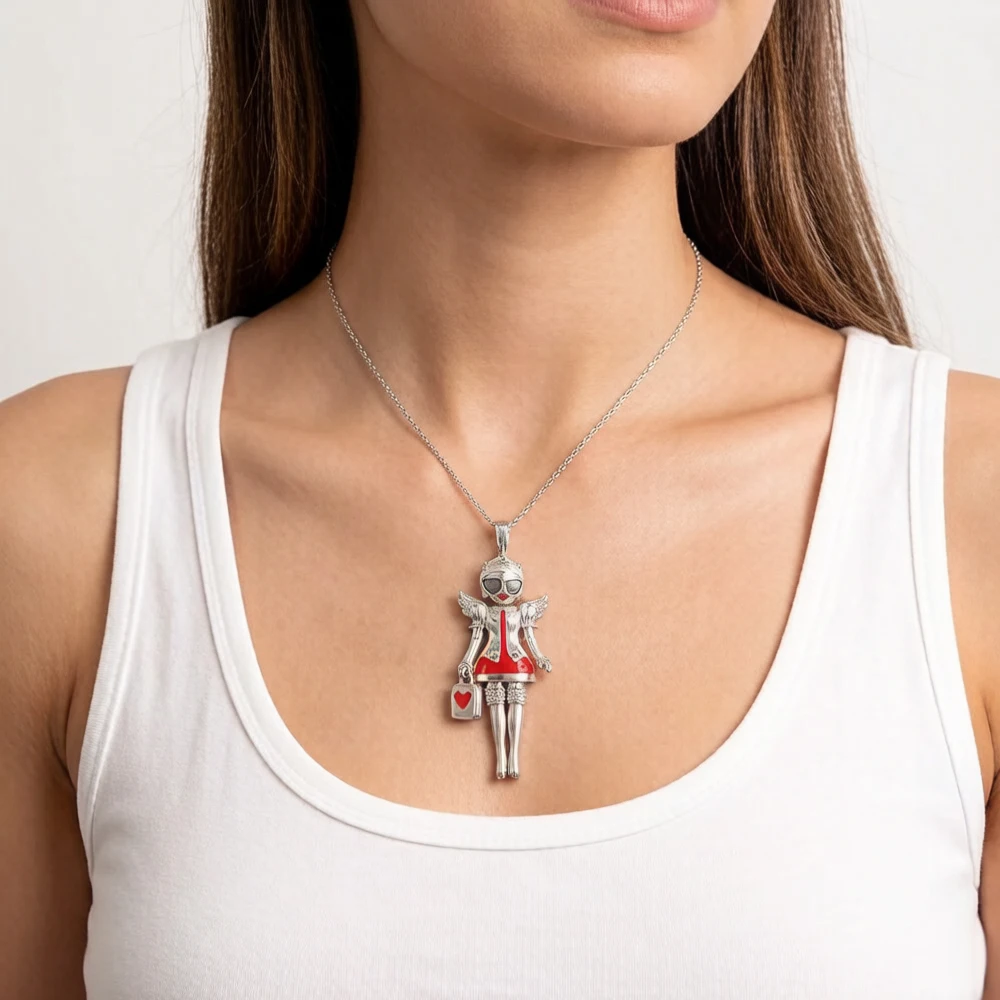 Pendant Female Nurses Doll,Brand New Fashion Jewelry Europe Style 925 Sterling Silver Accessories Gift For Women
