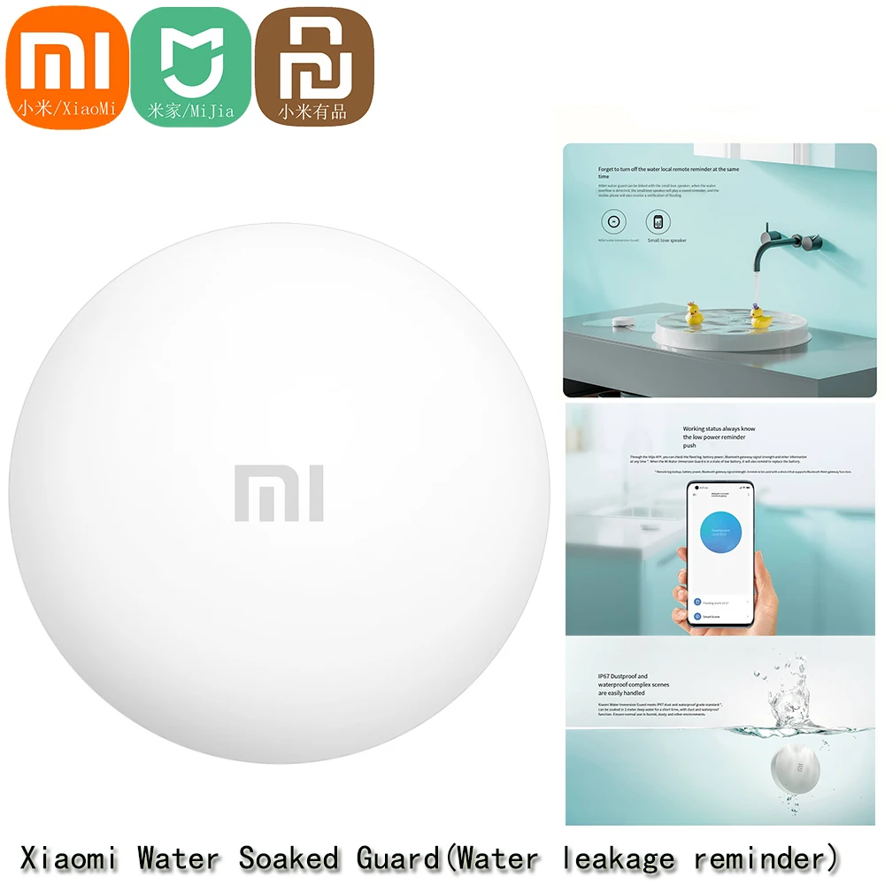 Xiaomi Mi Water Sensor Flood Water Leak Detector For Home Remote Alarm Security Soaking Sensor Work With Xiaoai Speaker Mijia Ap