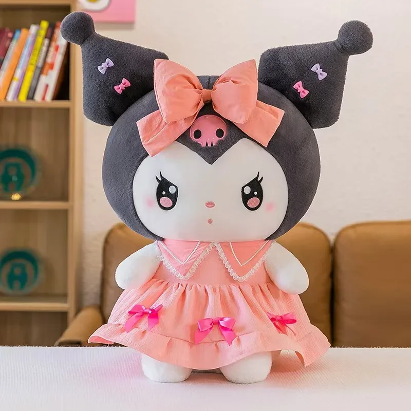 Nieuwe Sanrio Kawaii Kuromi Pluche Gevulde Pop Zacht Kinderen Meisje Slapen Bed Cartoon Kussen Melodie Leuke Kamer Decoratie Gift