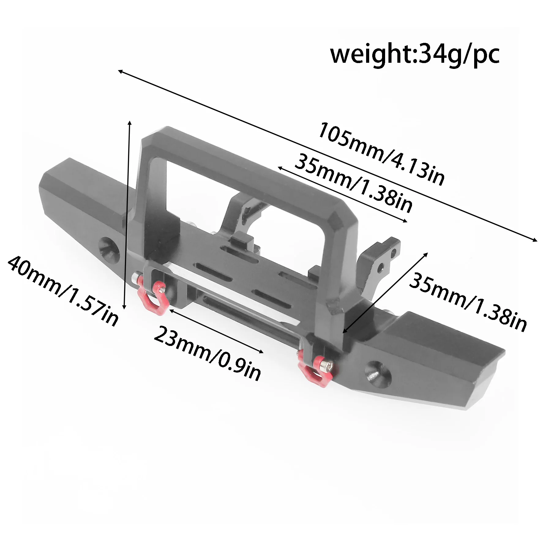 TRX4M Defender Upgrade: metalen voor-/achterbumper en lierenset voor 1/18 RC Crawler