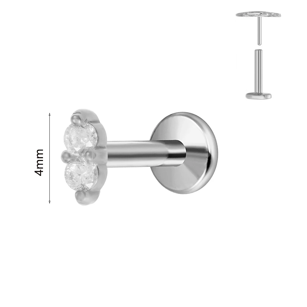 Women's Titanium Opal Moon Push In Branch Earring Stud