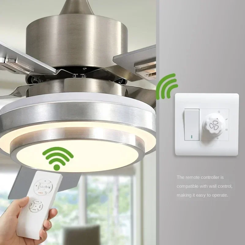 Modern 42 52 Inch Remote Dimming with Lights Energy-saving and Silent Living Room Kitchen Bedroom Ceiling Fan Lights