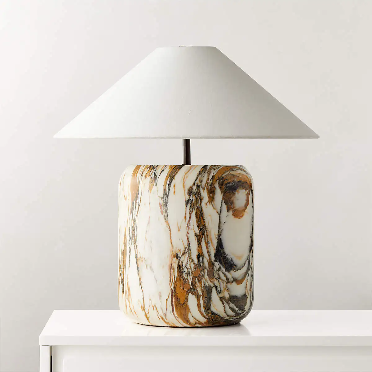 Modern Decorative Natural Stone Marble Decoration Block Golden Calacatta Marble Mushroom Desk Table Lamp