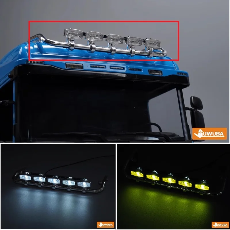 RC 1/14 Roof spotlight Front spotlight for Tamiya Hydraulic Excavator Loader Dump Truck for SCANIA MAN VOLVO Tripper DIY Parts