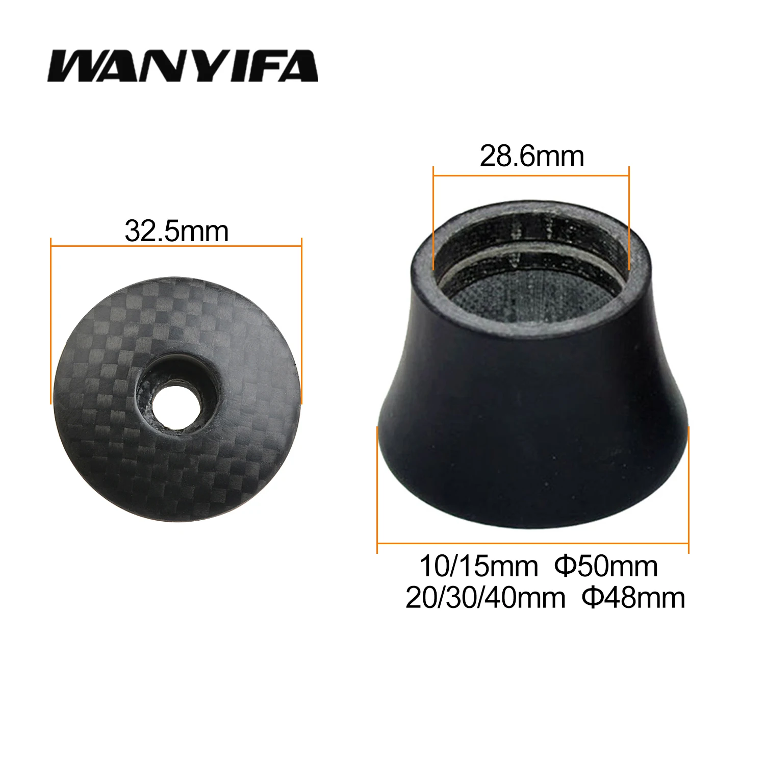 Wanyifa 3K-UD Bicycle Carbon Fiber Headsets Taper Washer &Headset Stem Bike Front Fork Stem Spacers Road MTB Cycling Accessories