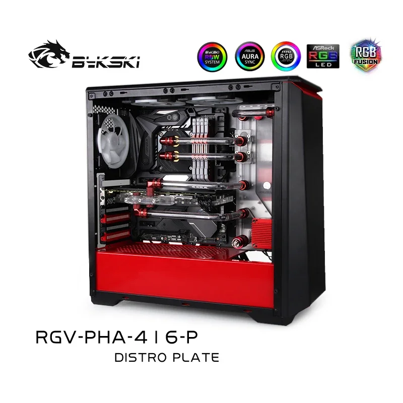 BYKSKI RGV-PHA-416-P Acrylic Tank use for Phanteks 416 Computer Case / Combo DDC Pump Cool Water Channel Solution