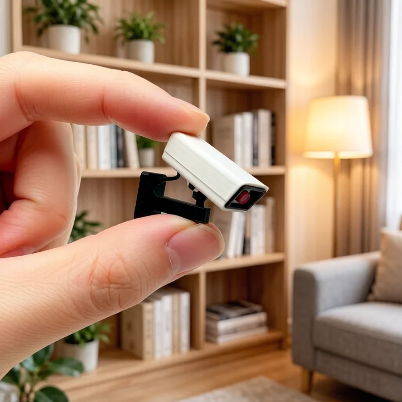 Mini Surveillance Camera Model Set, 1/12 Scale Dollhouse Accessory, Portable Remote Box Decor for Doll House Micro Scene Making