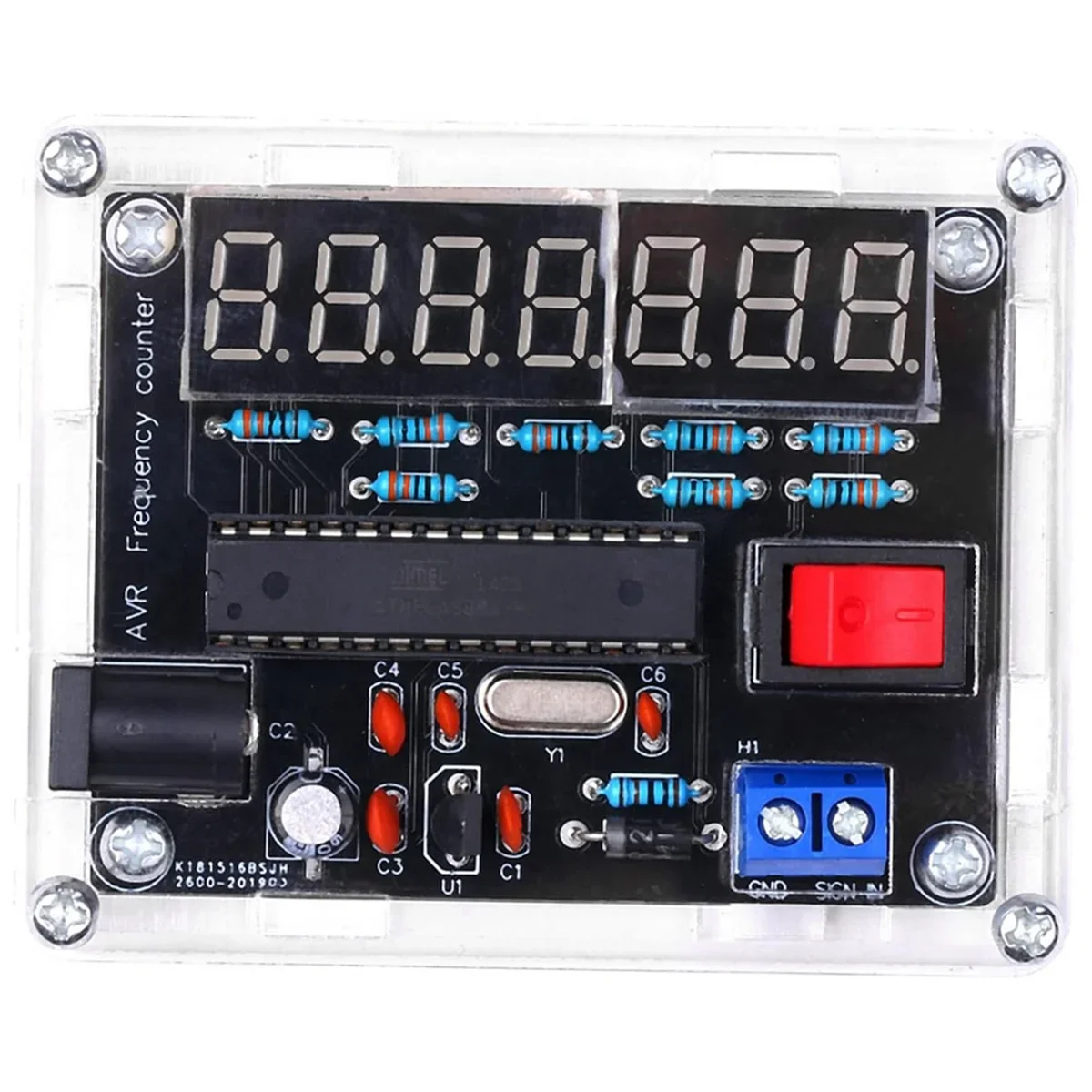 Frequency Meter 10MHz DIY Kit AVR Frequency Counter with Shell 0.000001Hz Resolution