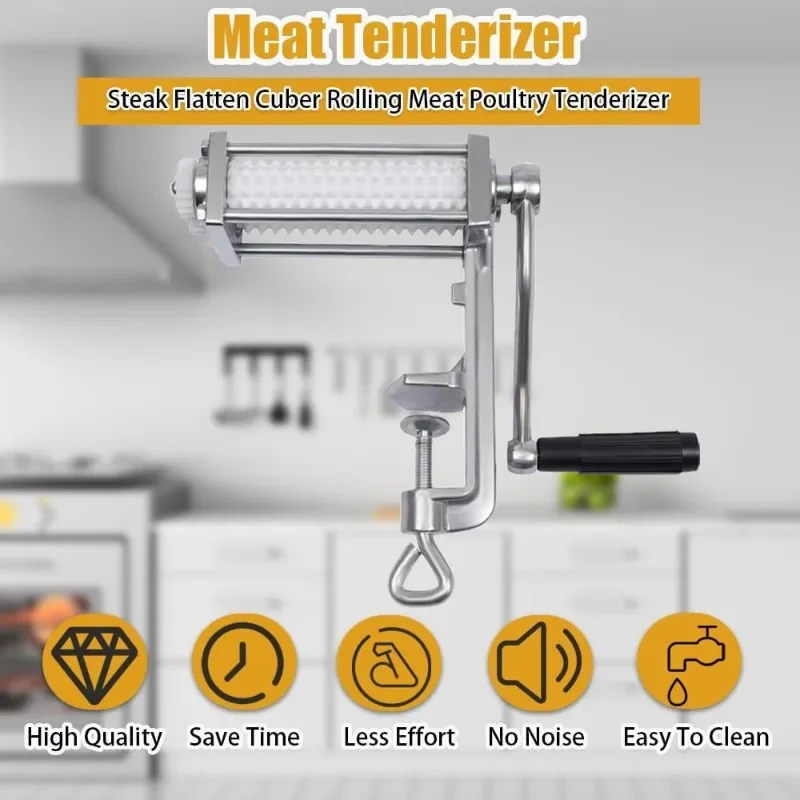 Heavy Duty Manual Meat Tenderizer Cuber Tool Steak Flatten Cuber Rolling Meat Poultry Tenderizer Machine Clamp