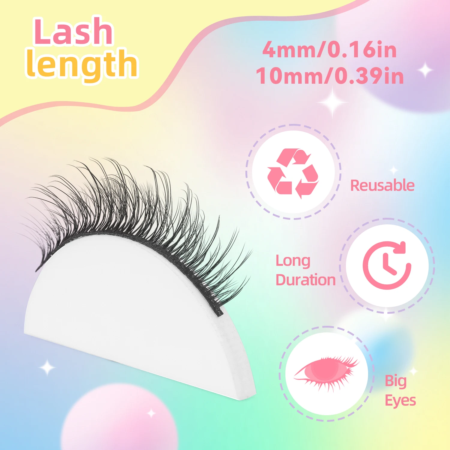 7 paia di ciglia finte naturali, ciglia corte nere giapponesi/coreane, adatte per lavoro/data