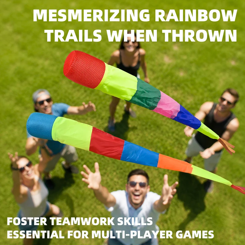 Rainbow Meteor Ball Soft Sandbag Toy Kids Outdoor Throwing Streamer Ball Lightweight Safe Play for Kindergarten Sports Team Game