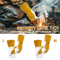 2 Pcs Welding Glove Goatskin Cutting Glove with Comfortable Lining Multifunctional New Heat Resistant Mitt for Welding Grinding