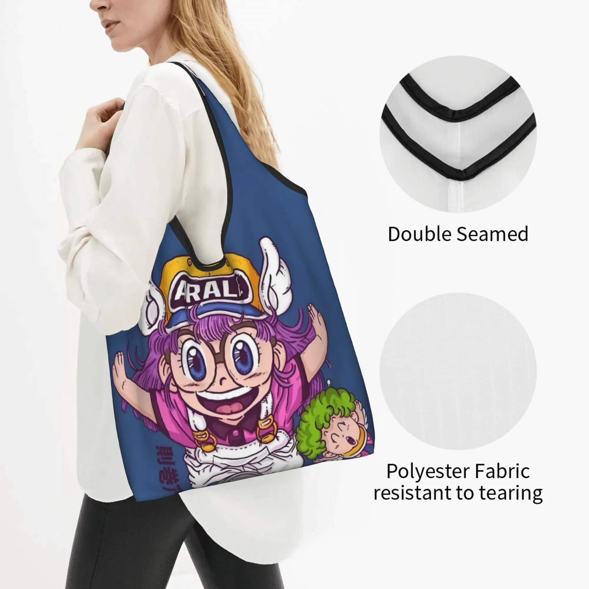 Fashion Print Arale Norimaki Dr Slump  Shopping Tote Bag Portable Shoulder Shopper Anime Cartoon Handbag