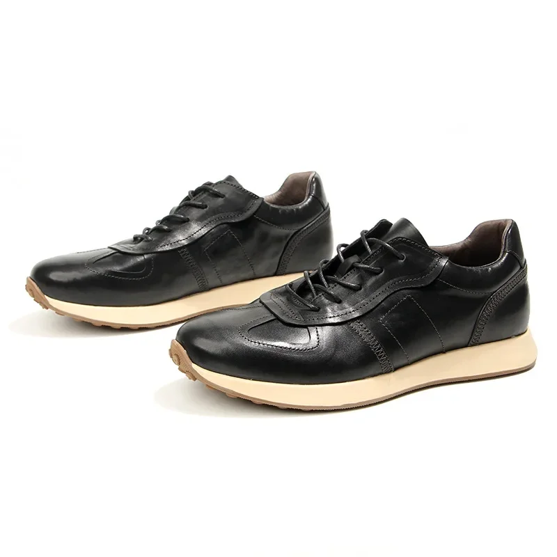 Washed Horseskin Men's Shoes, Sports Shoes, Casual Sneakers All Genuine Leather