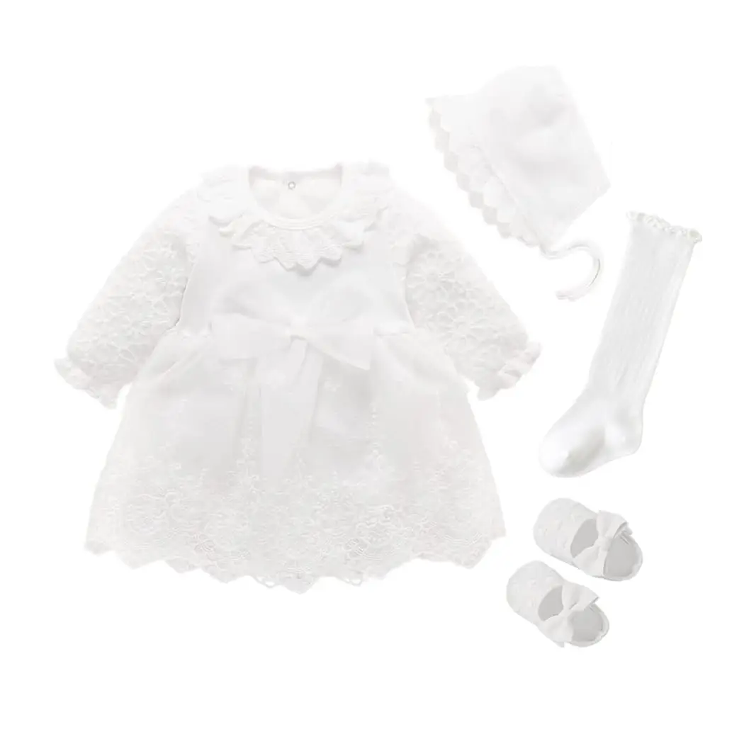 Vestido de bautizo para bebé recién nacido, vestidos y ropa para niña recién nacida, princesa 0, 3, 6, 12 meses, zapatos de bautismo para bebé,