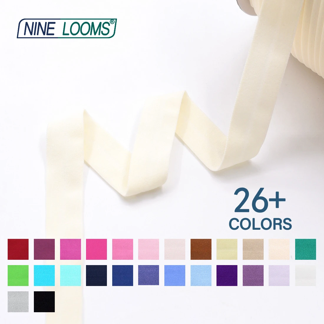 Neun Webstühle matt faltbar elastisch Feind 3/4 "20mm solide nicht glänzende Spandex Band Unterwäsche Dessous Näh besatz 50 Yard von Spule – Detail 12