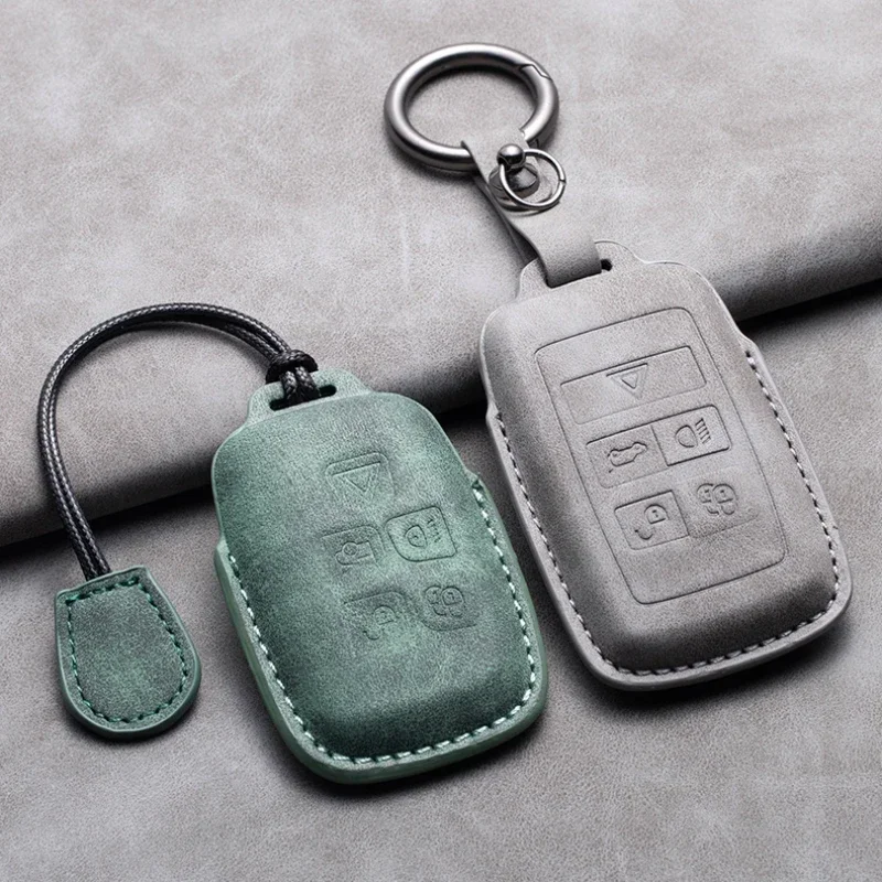 

Car Key Case Cover For Land Rover Range Rover Sport Evoque Discovery 4 Jaguar XE XJ XF Guitar Leather Car Key Shell Accessories