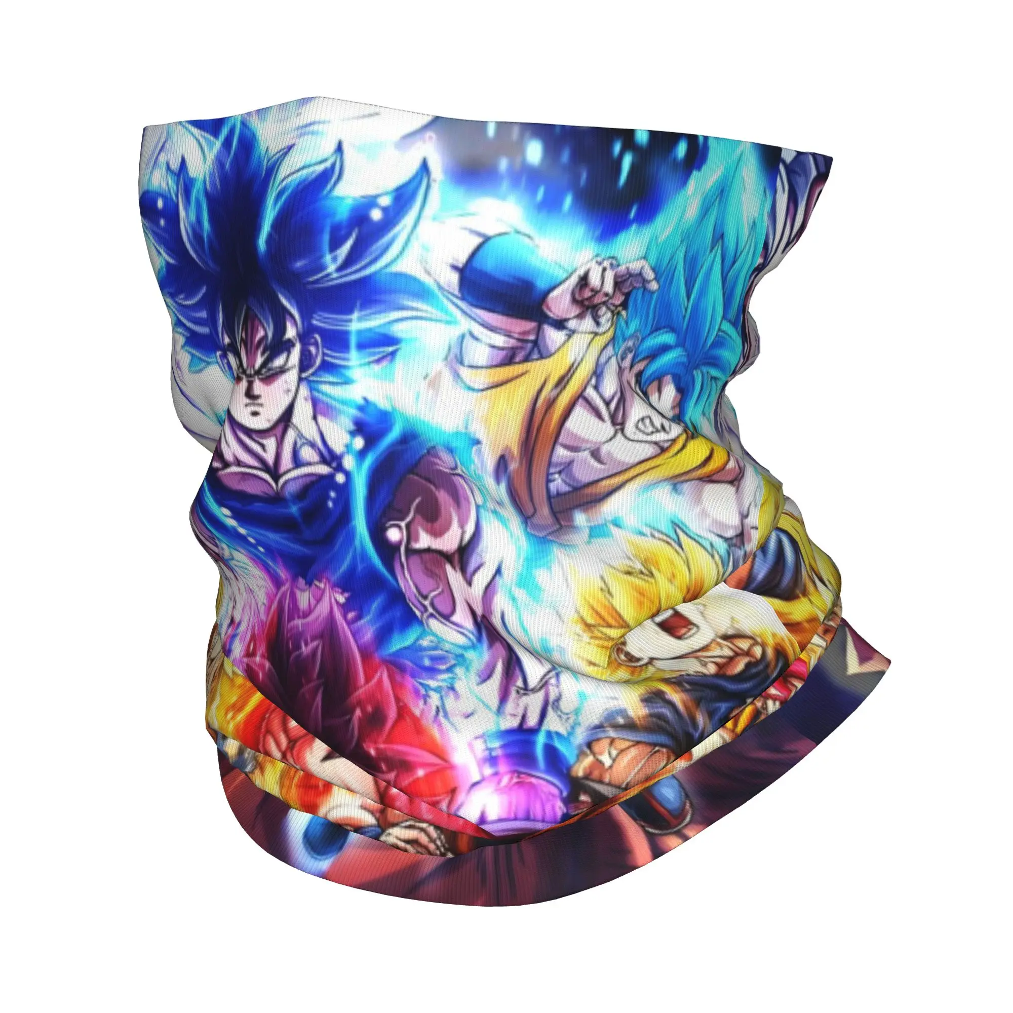 Custom DBZ Vegeta Hot Manga Bandana Neck Warmer Women Men Winter Hiking Ski Scarf Gaiter Comic Face Cover