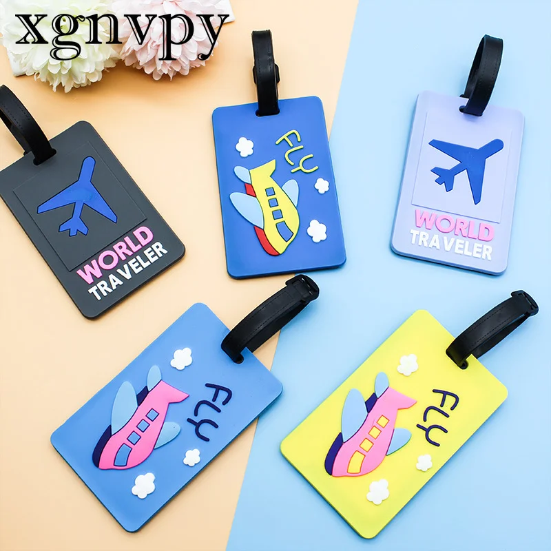 xgnvpy New Fashion Suitcase Luggage Tag Geometry Silicone ID Card Holder Baggage Label Address Identifier Travel Accessory