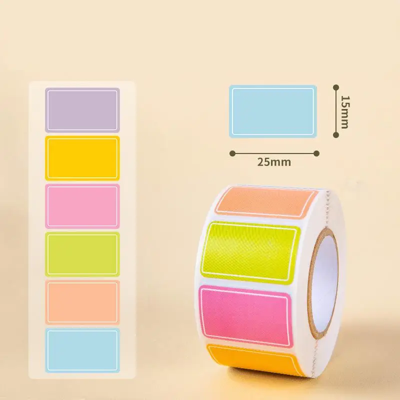 500pcs/roll Color Coding Labels Sticker Adhesive Rectangle Sticker Solid Colors Label Tag for Inventory Classroom Office Marking