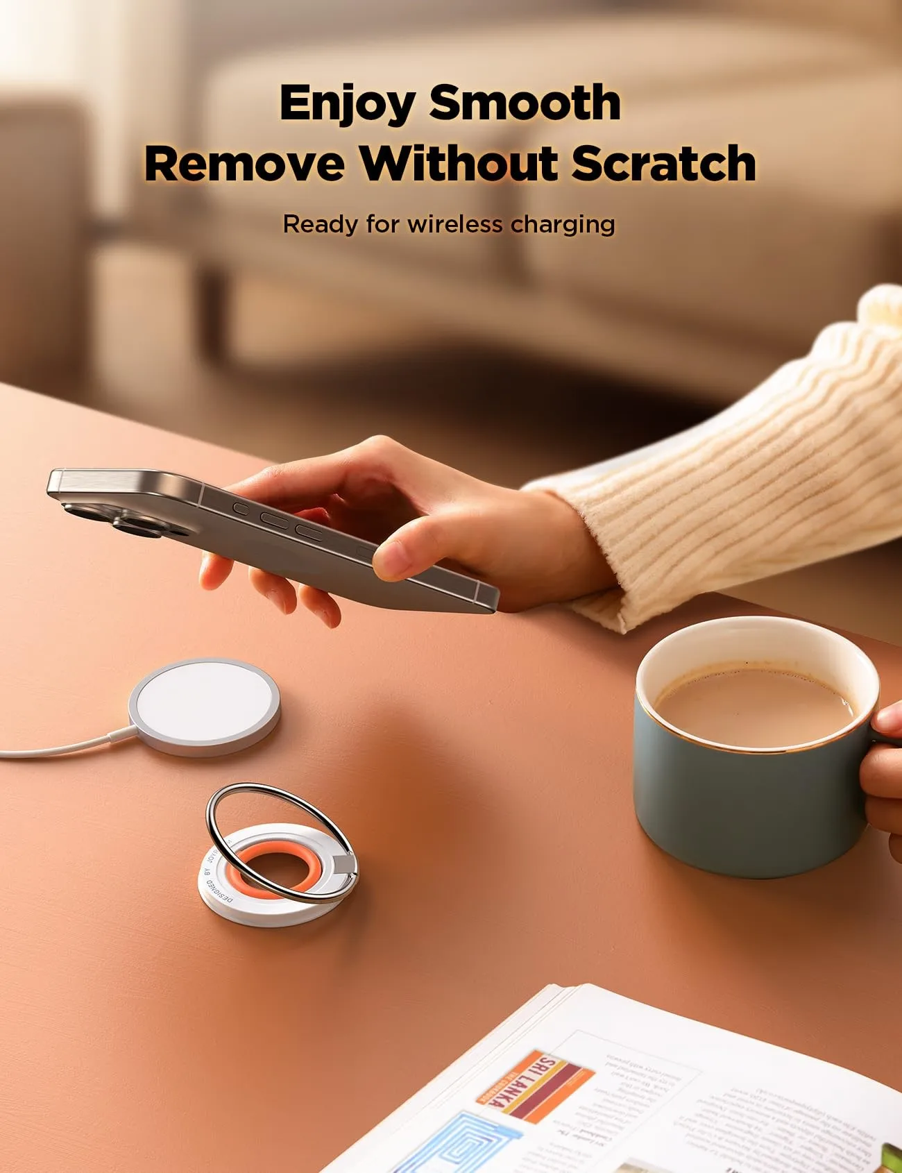 สำหรับ MagSafe ที่ยึดจับโทรศัพท์ขาตั้งห่วงยึดโทรศัพท์แม่เหล็กสำหรับ MagSafe แหวนโทรศัพท์กล้องสแน็ปสำหรับ iPhone 15 14 13