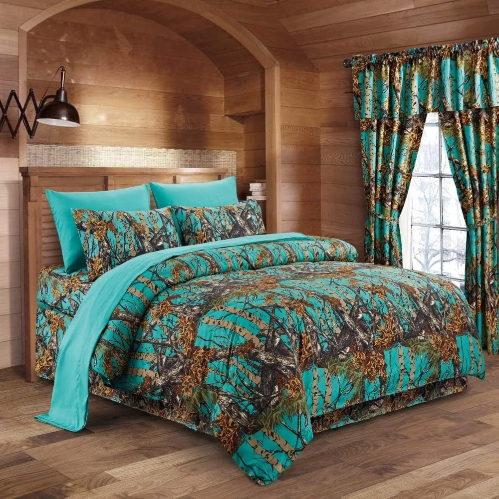 Camouflage Twin 2pc Comforter Set - Premium Luxury Camo Comforter and 1 Camo Print Pillowcase Camo Duvet Cover Set