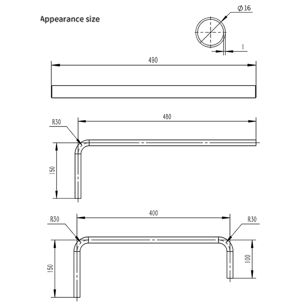 Imagem -06 - Tubo de Metal do Carrinho de Mão Id14 mm Mais Od16 mm mm de Espessura Tubo Reto Pre-dobrado Tubo de Cobre de 90 Graus Preto Água-de Refrigeração Tb16490 Tswb16