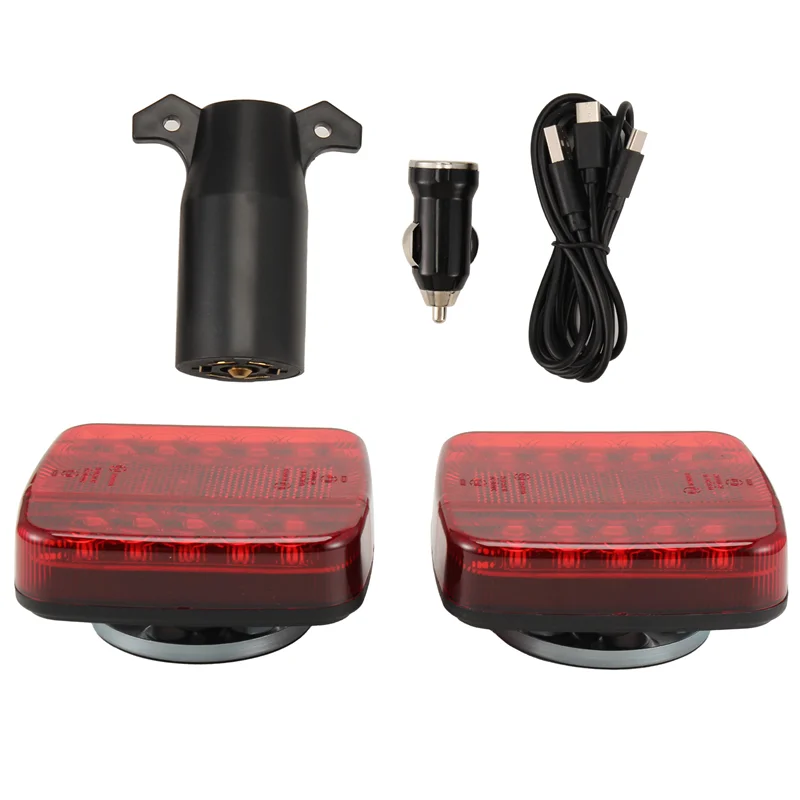 

ABXN-Wireless Signal Warning Brake LED Truck Tail Light(2Pcs), Trailer Rear Light, Magnetic Design- For Caravans, Campers, Lorry