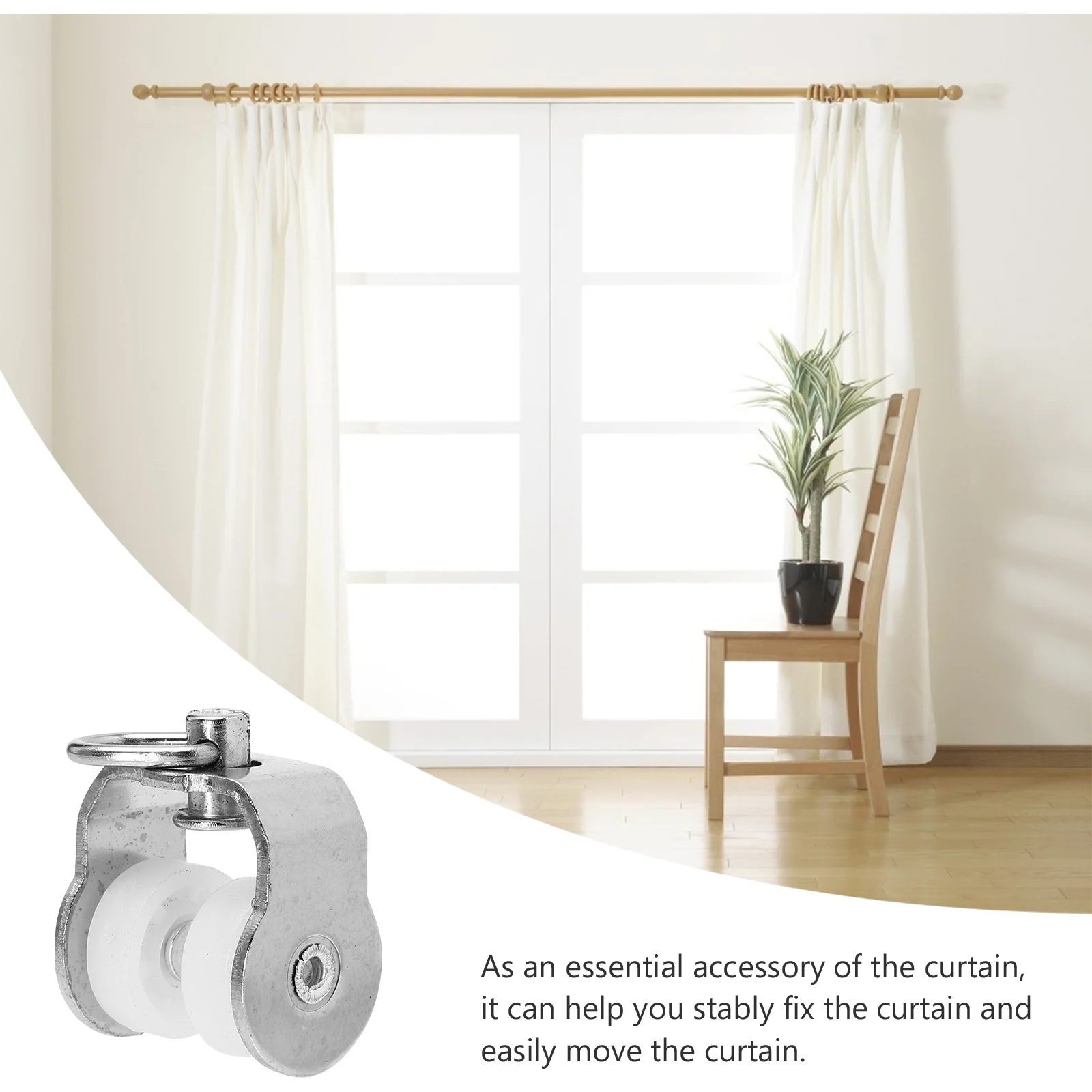 

20Pcs Plastic Sliding Wheel for Curtain Rail Track Quiet Moving Glider Long Service Life Curtain Sliding Wheel