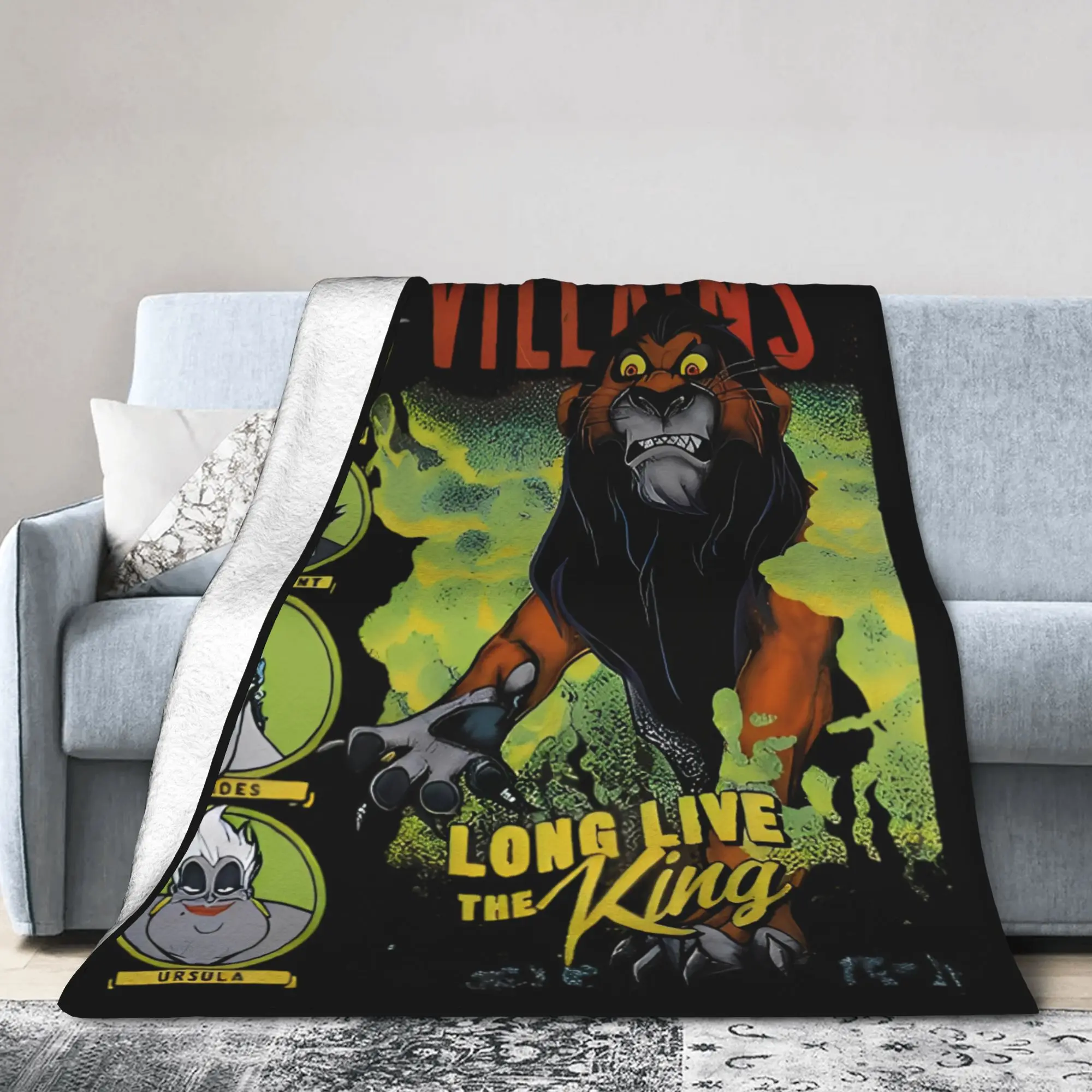 

Villains Scar The Lion King Comic Flannel Blanket Awesome Throw Blankets for Home 150*125cm Quilt Warm