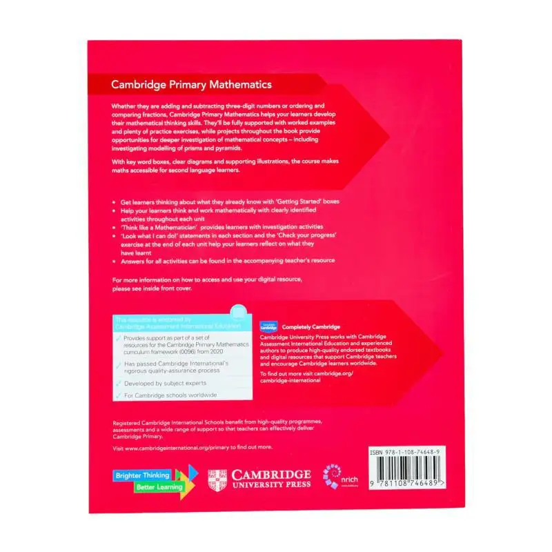 كتاب متعلم الرياضيات الابتدائية من كامبريدج 3 مع الوصول الرقمي لمدة عام واحد موسلي شيري ريز جانيت 9781108746489