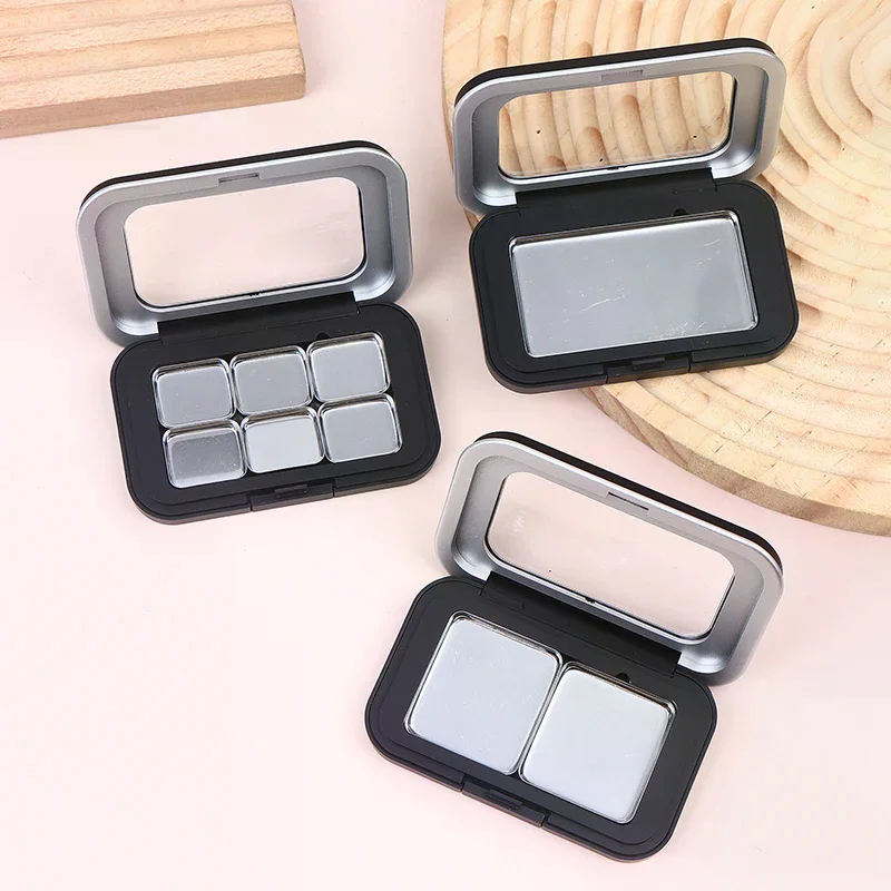 Leere magnetische Kosmetikpalette mit Spiegel, 1/2/3/4/6/8 Gitter, Eisenplatte, Lidschatten, Rouge, Lippenstift, DIY, Glitzer-Make-up-Box