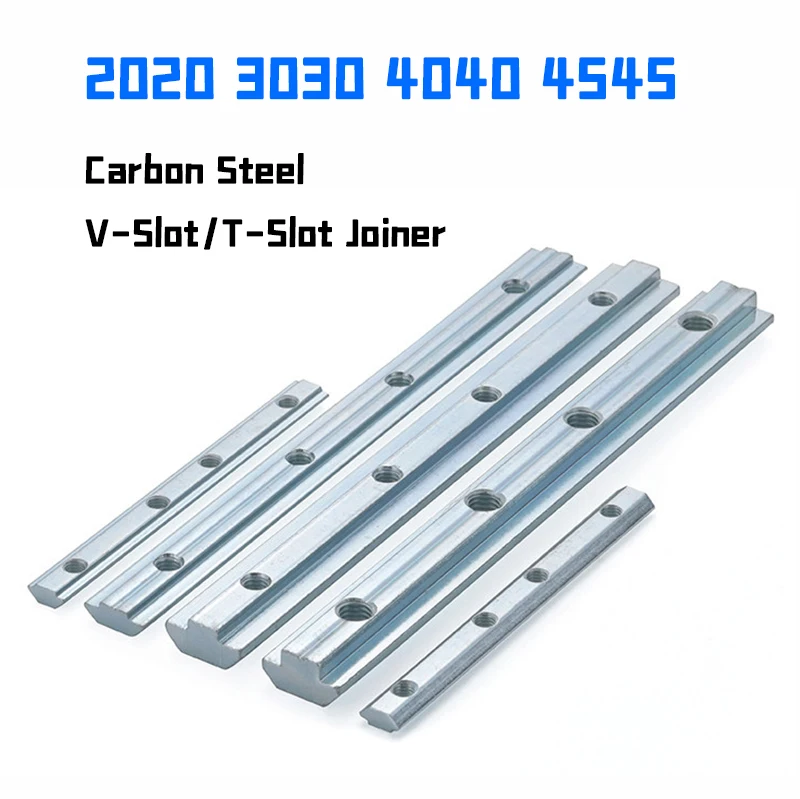 2020, 3030, 4040, 4545 180-degree Straight V-Slot/T-Slot Joiner Internal Connector Aluminum Profile Fittings Strip with Screws