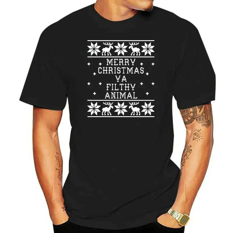 Men Short sleeve tshirt Merry Christmas Ya Filthy Animal Unisex T Shirt Women t-shirt