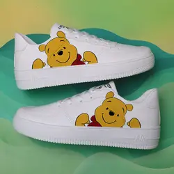 Sapatos infantis respiráveis de mickey mouse, ursinho pooh, ponto de Winnie, sapato único versátil para estudantes, novo, primavera