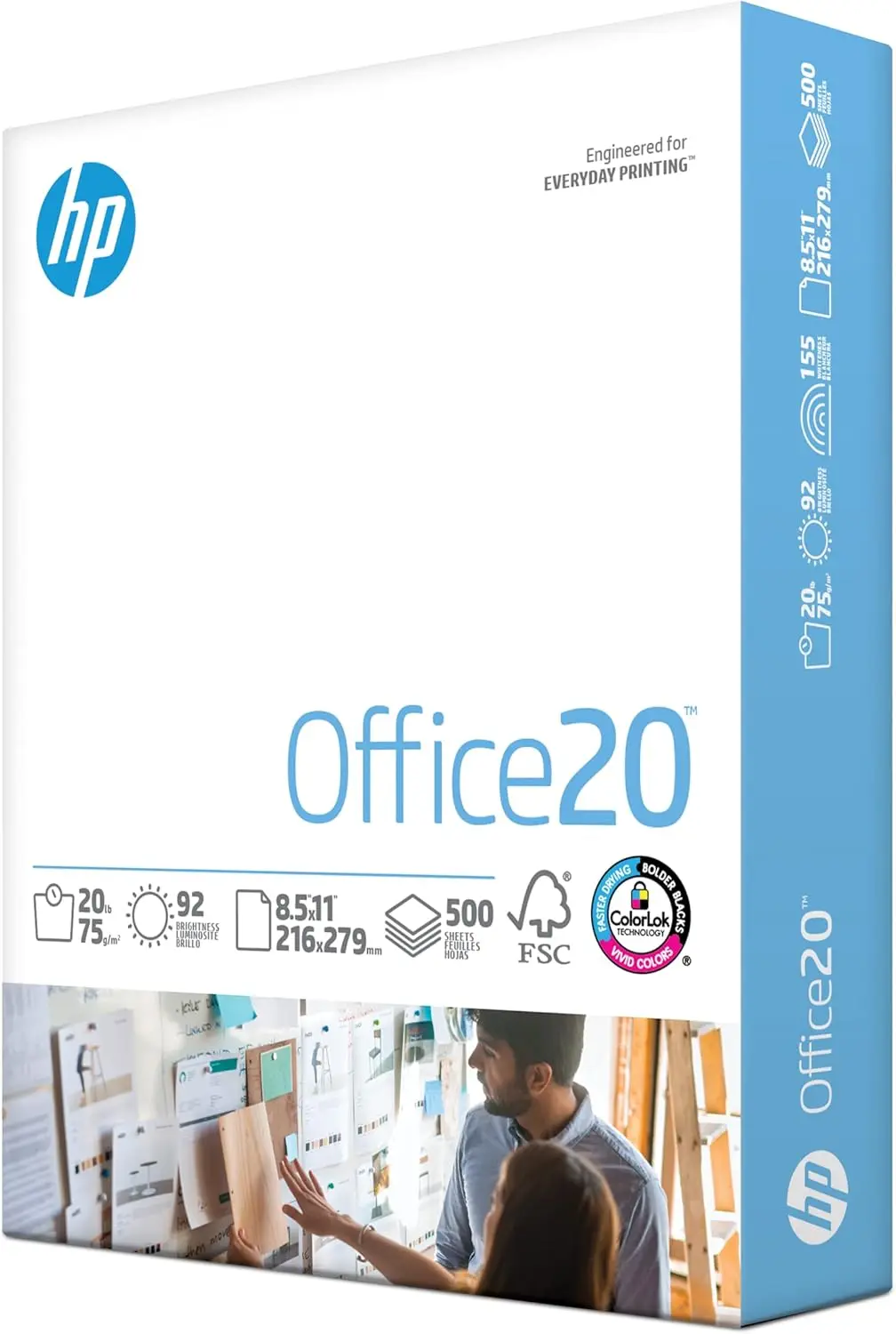 

8.5 x 11 Printer Paper, 20 lb Copy Paper, 500 Sheets/Ream, 92 Bright, FSC Certified