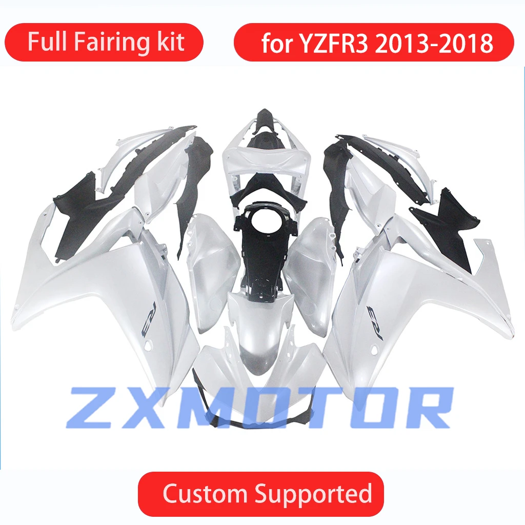

Жемчужно-белый комплект обтекателей YZF R3 2013 2014 2015 2016 2017 2018, комплект обтекателей для мотоцикла по индивидуальному заказу для YAMAHA YZFR3 13-18