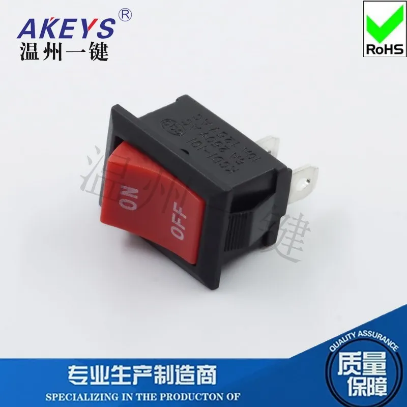 KCD1-101-Bevel Rocker Switch 2-Leg Power Supply 15*21 Second Gear Electric Heat Pan Water Dispenser Accessories Red English