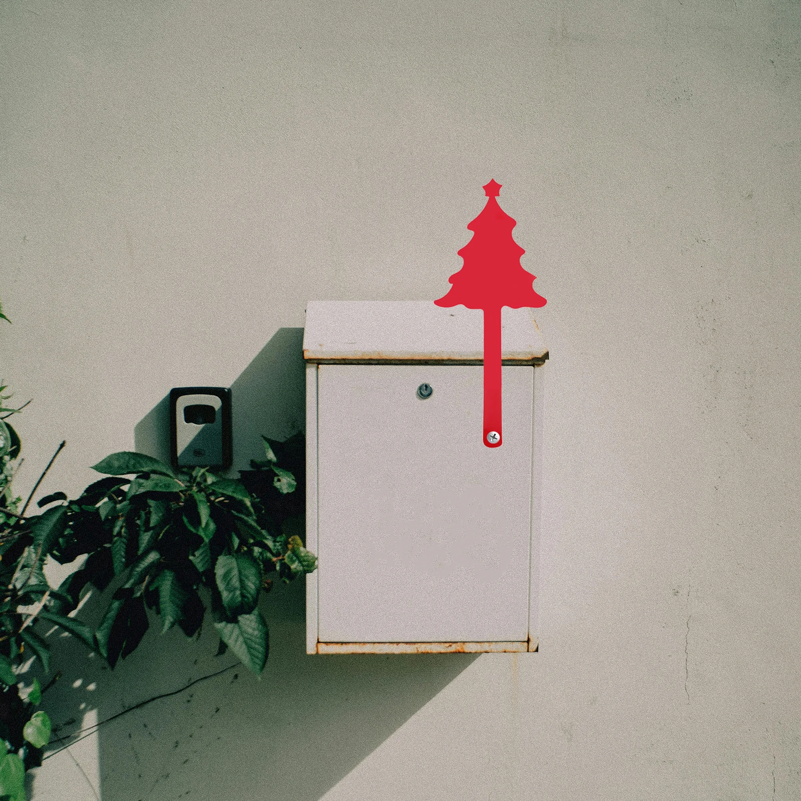 

Christmas Tree Skiing Dog Mailbox Flag Acrylic Durable Holiday Decor Replacement Flag for Garden Yard Outdoor Postflag