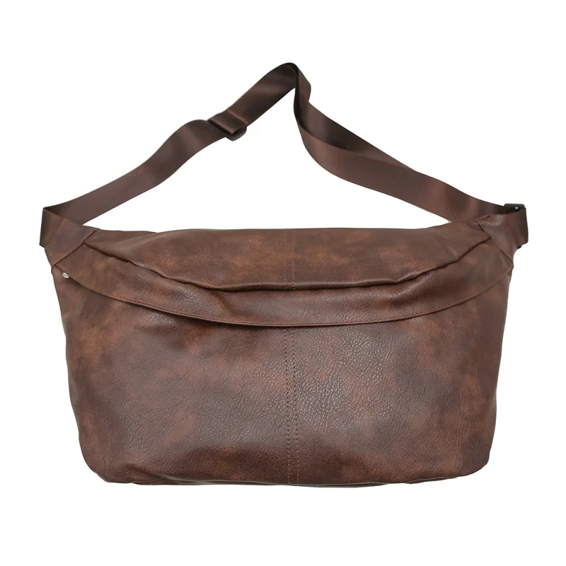 Riñonera de cuero PU suave de gran capacidad para mujer, bolso de pecho de estilo de moda, bolso cruzado de hombro Unisex, bolso de cinturón