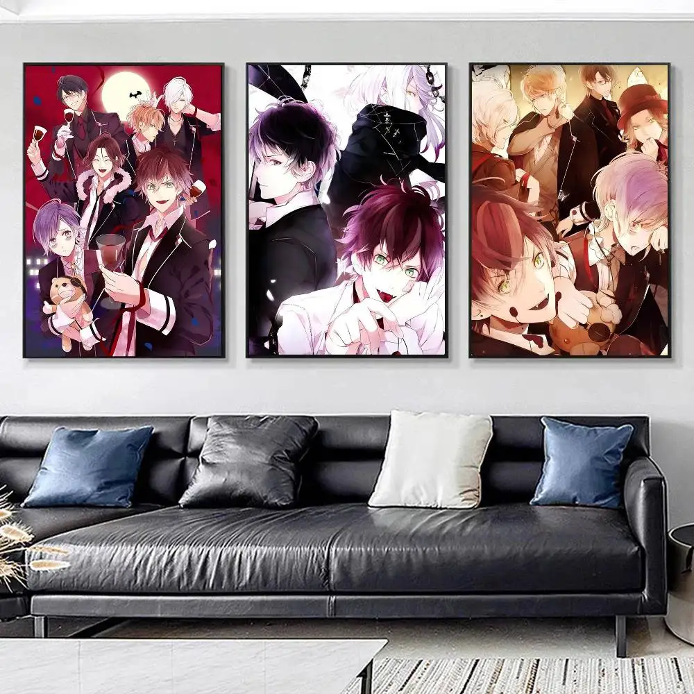 Anime Diabolik Lovers Posters HD Print Vintage Wall Art Decor for Home Study Room