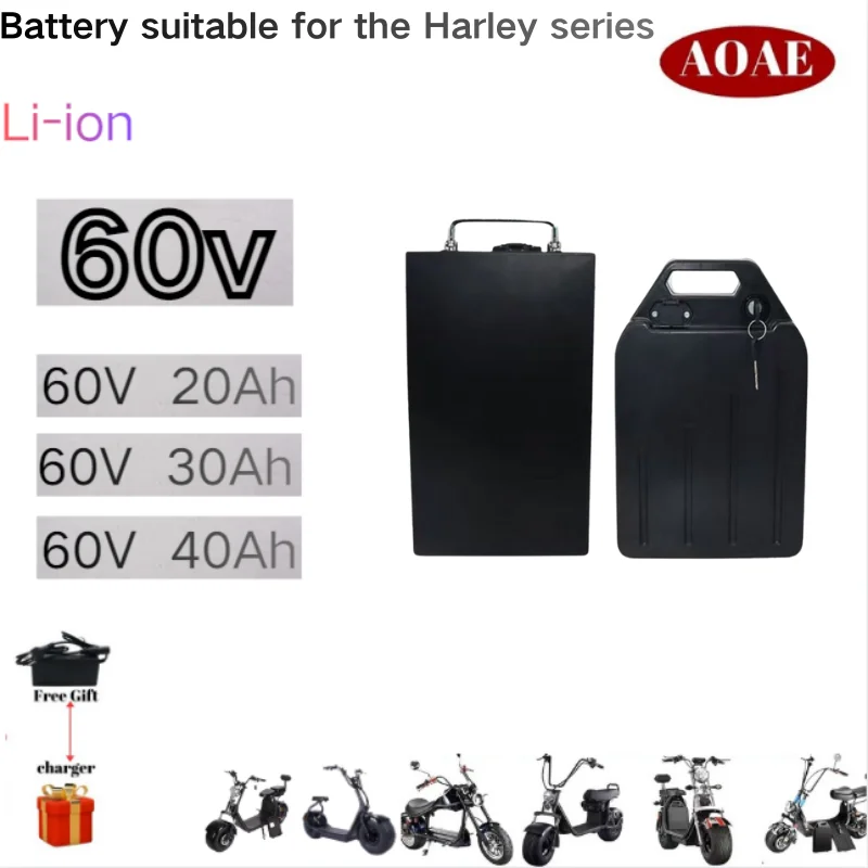 For Harley Battery 60V 20Ah 30Ah 40Ah ForElectric Motorcycle HarleyLithium Battery Suitable For CityCoco Electric Scooter Batter