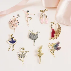 Girls Ballet Shiny Sequin Dance Angel Brooch Elegant Luxury Women Ballet Suit Coat Dress Jewelry Gifts Dance Accessory
