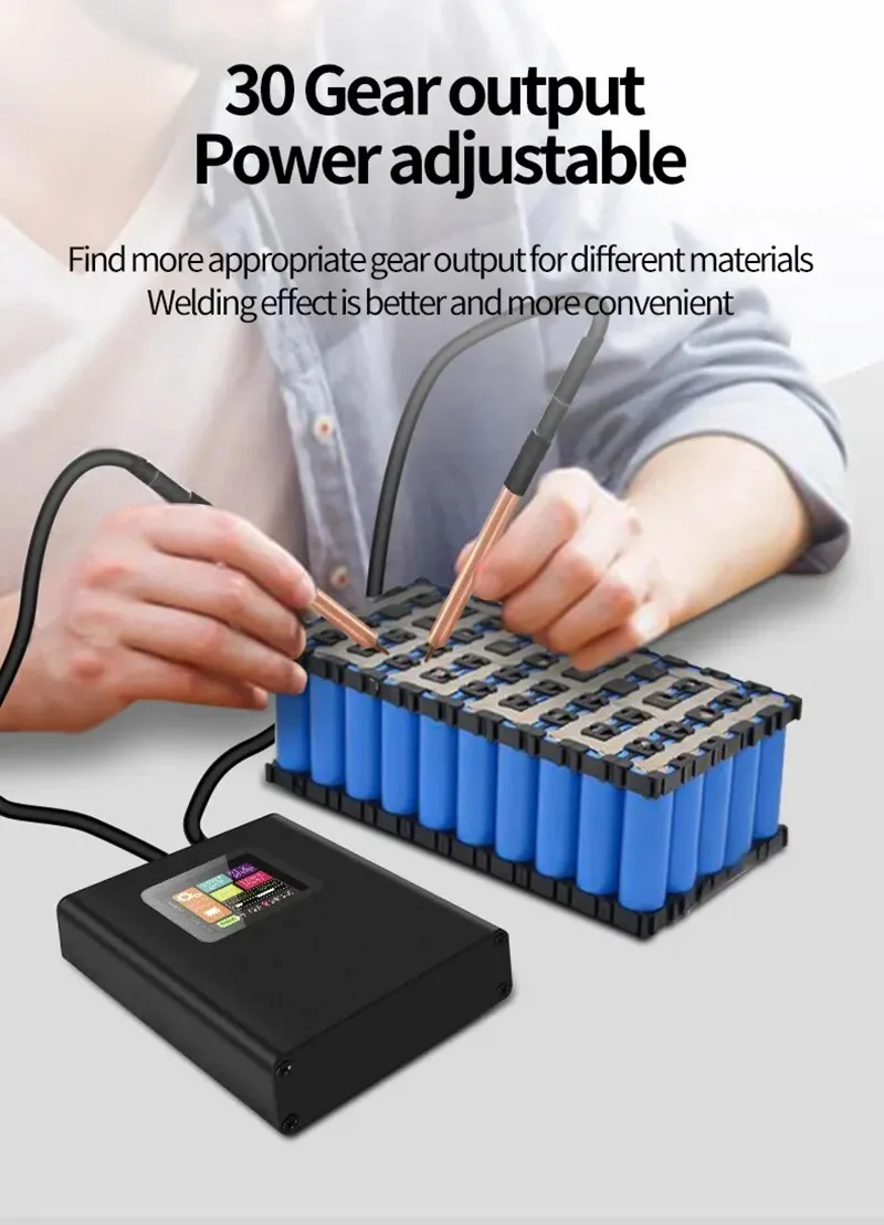 18650 Li-Battery Spot Welder with 1.8inch LCD Screen 30Gears Adjustable Type-C Charging for DIY Enthusiasts And Hobbyists